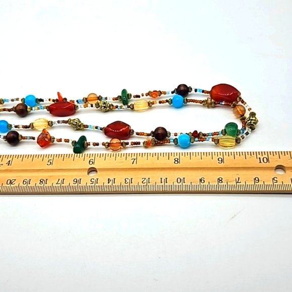 Glass bead single strand necklace 18" L - Picture 8 of 8